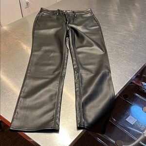 Good American Black  Faux Leather Jeans